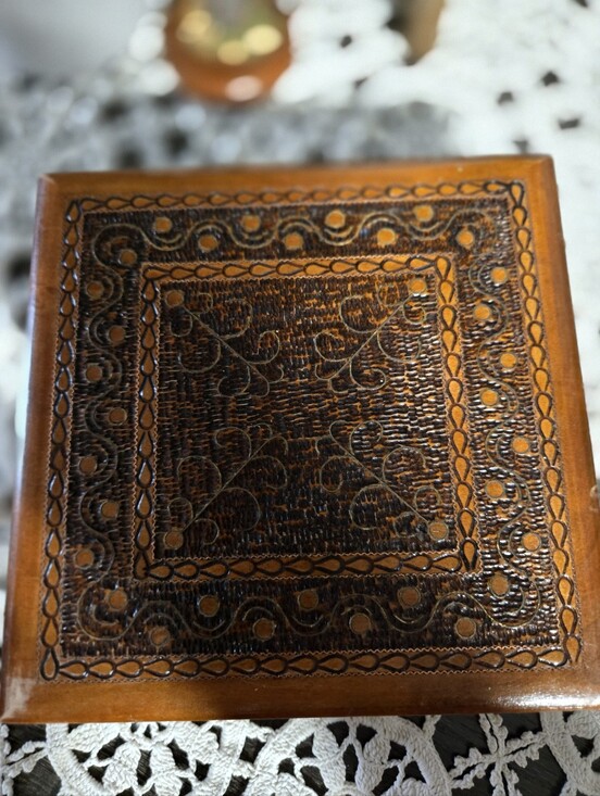 Other - Vintage Handcrafted Middle Eastern Inlaid Mosaic Wood Jewelry Trinket Box